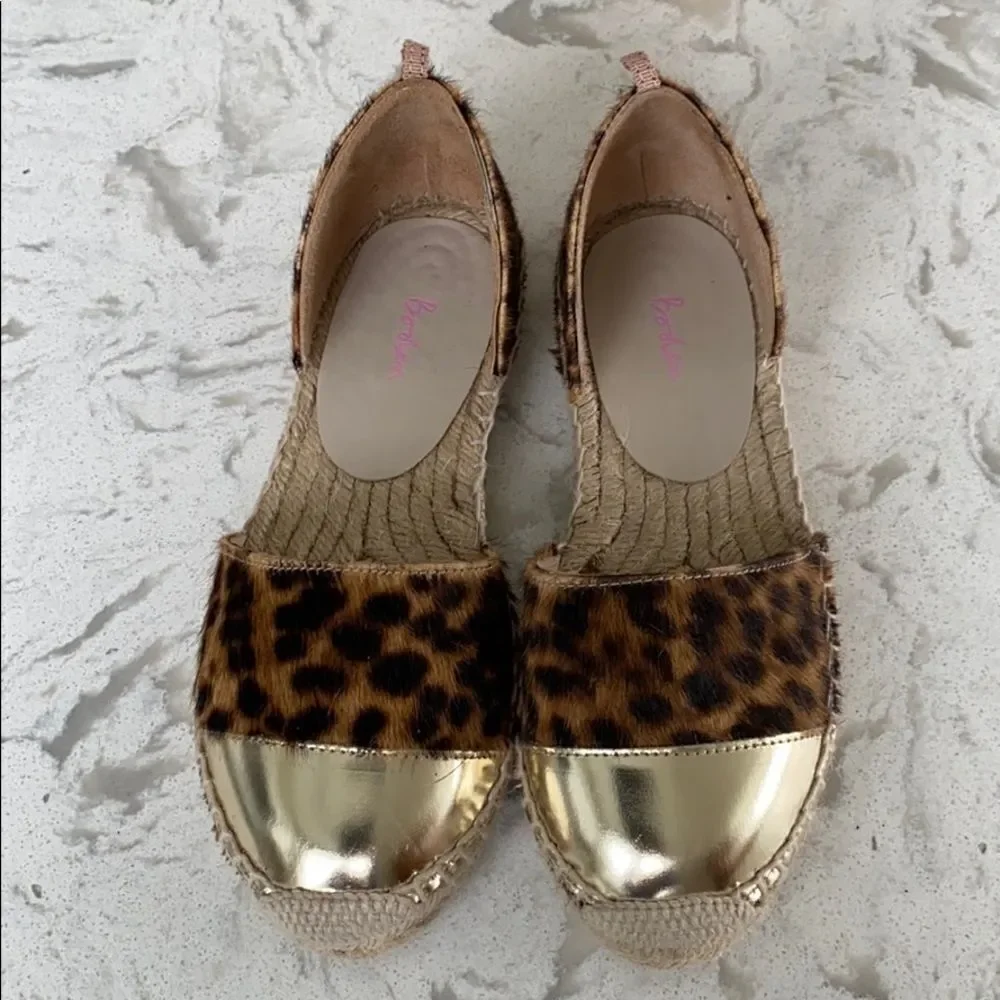 Boden‎ Animal Print Gold Toe Espadrille Like New 6